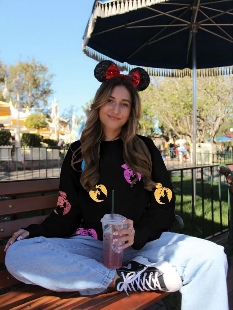 VILOVE Magical Sweatshirt Women Cute Glitter Magic Princess Sweater Family Vacation Shirt Casual Long Sleeve Top