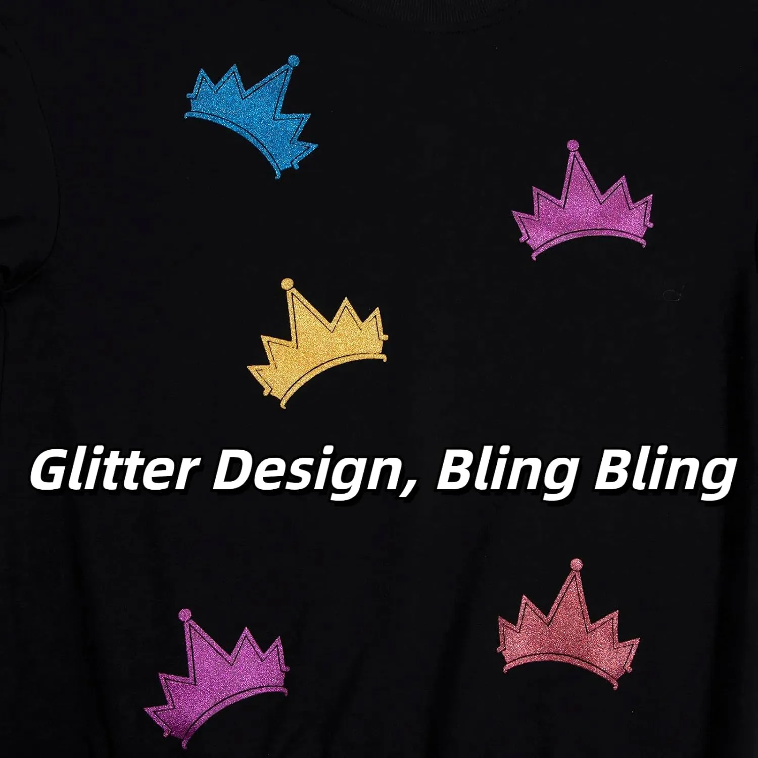VILOVE Magical Sweatshirt Women Cute Glitter Magic Princess Sweater Family Vacation Shirt Casual Long Sleeve Top
