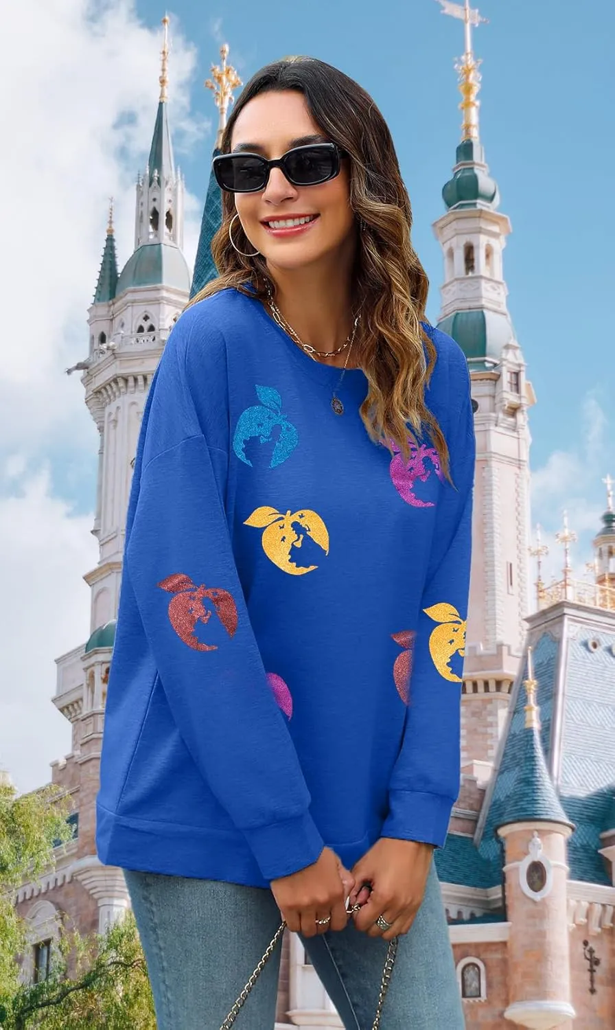 VILOVE Magical Sweatshirt Women Cute Glitter Magic Princess Sweater Family Vacation Shirt Casual Long Sleeve Top