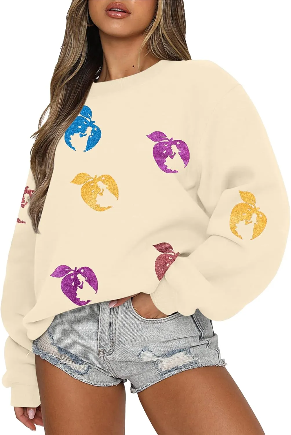 VILOVE Magical Sweatshirt Women Cute Glitter Magic Princess Sweater Family Vacation Shirt Casual Long Sleeve Top