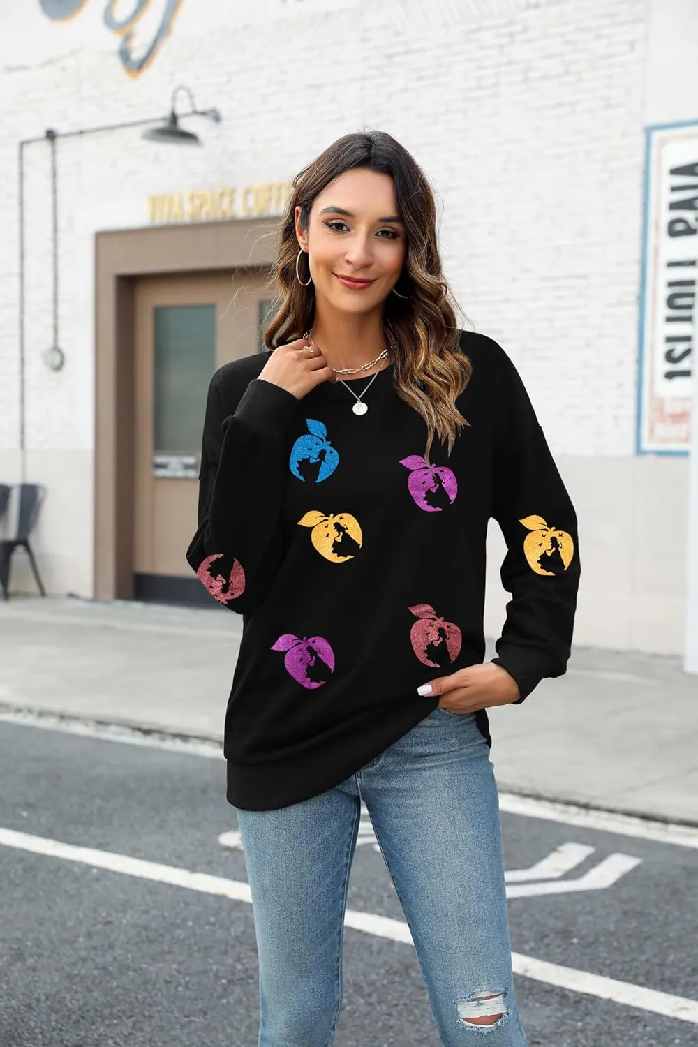 VILOVE Magical Sweatshirt Women Cute Glitter Magic Princess Sweater Family Vacation Shirt Casual Long Sleeve Top
