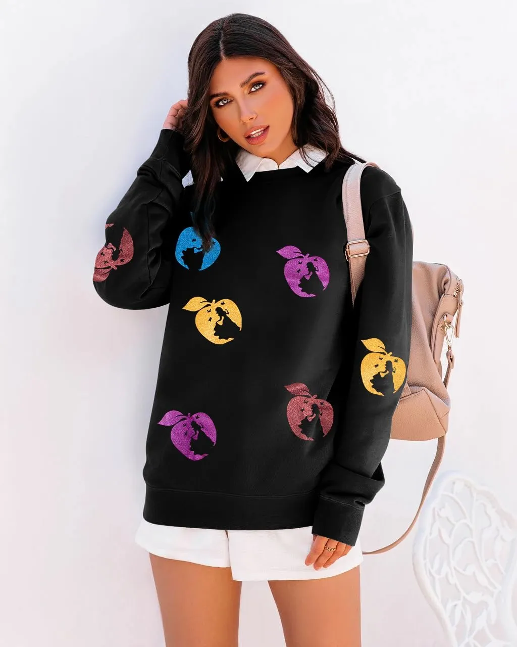 VILOVE Magical Sweatshirt Women Cute Glitter Magic Princess Sweater Family Vacation Shirt Casual Long Sleeve Top