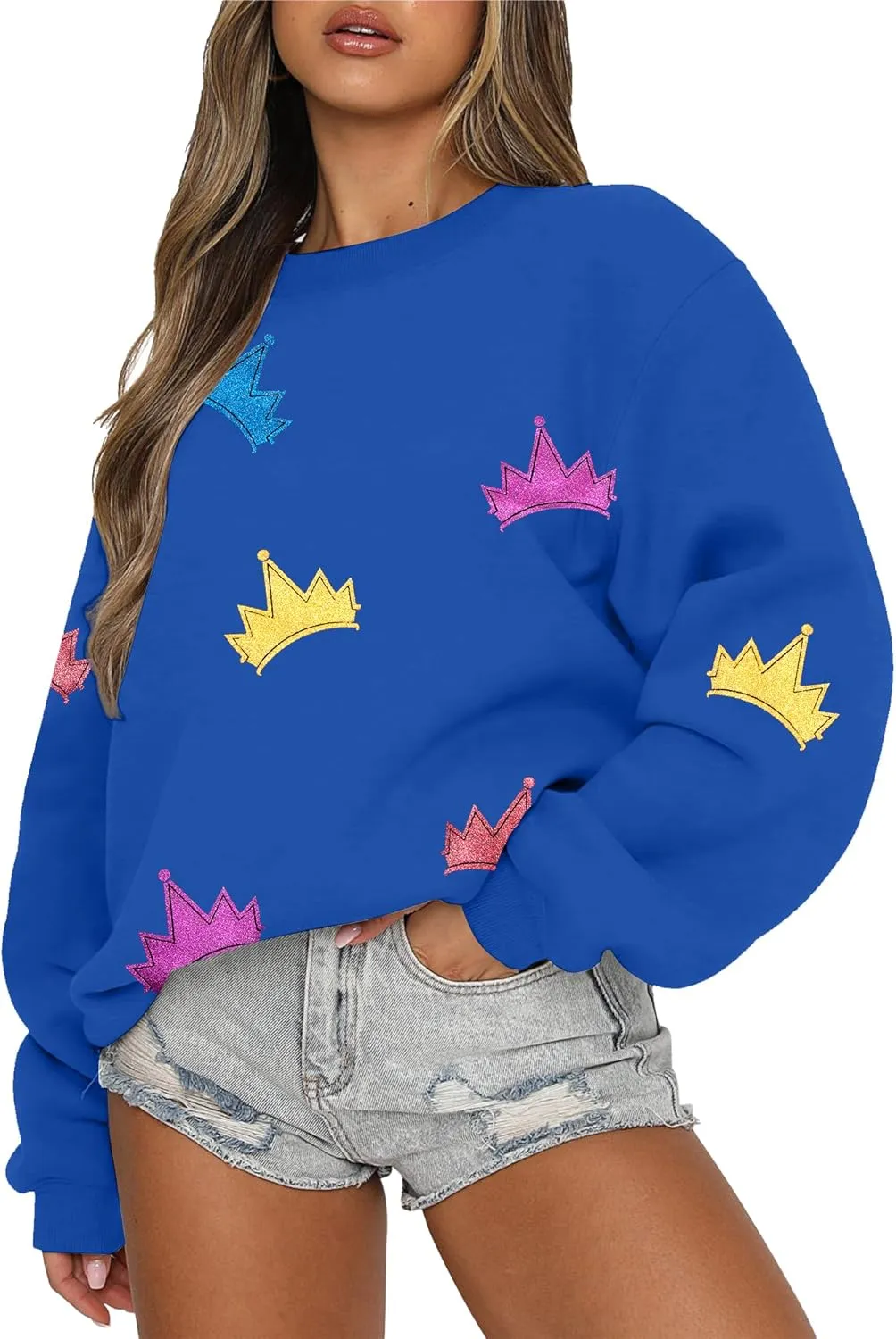 VILOVE Magical Sweatshirt Women Cute Glitter Magic Princess Sweater Family Vacation Shirt Casual Long Sleeve Top