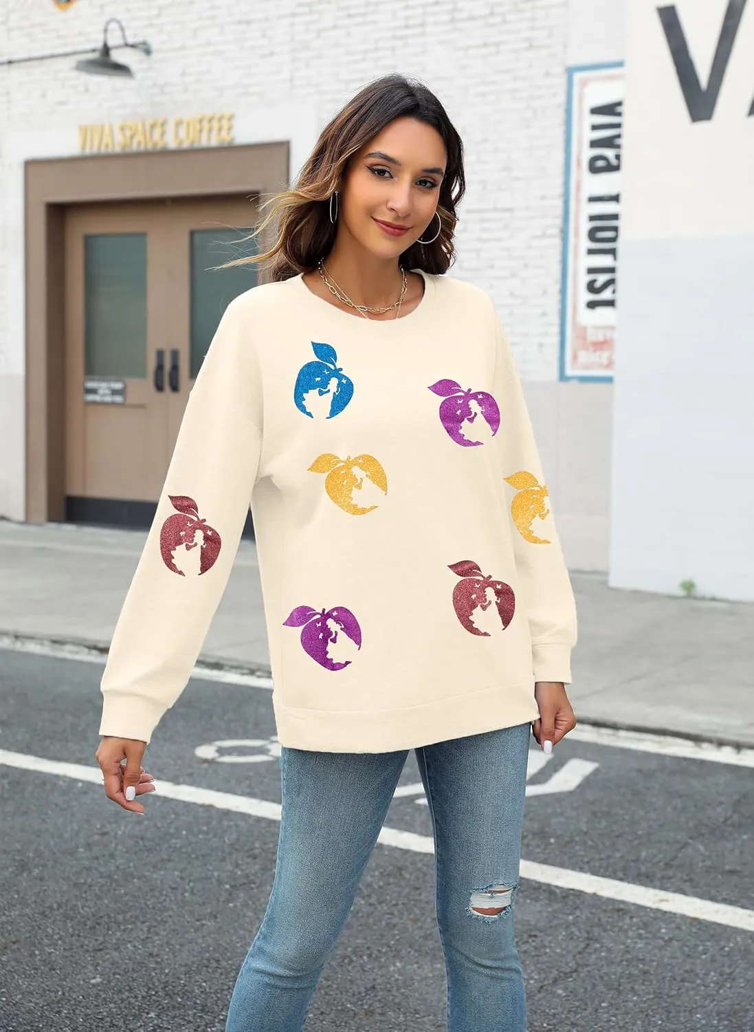 VILOVE Magical Sweatshirt Women Cute Glitter Magic Princess Sweater Family Vacation Shirt Casual Long Sleeve Top
