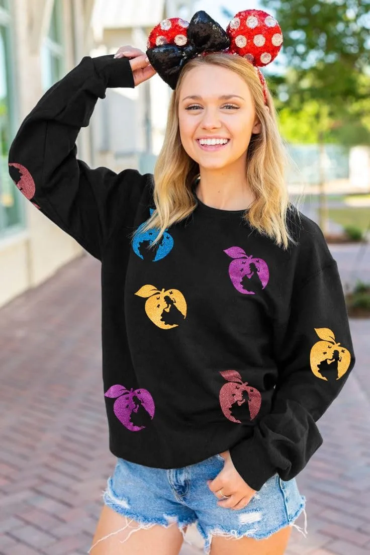 VILOVE Magical Sweatshirt Women Cute Glitter Magic Princess Sweater Family Vacation Shirt Casual Long Sleeve Top