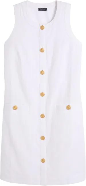 vineyard vines Women's Linen Button Front Shift Dress