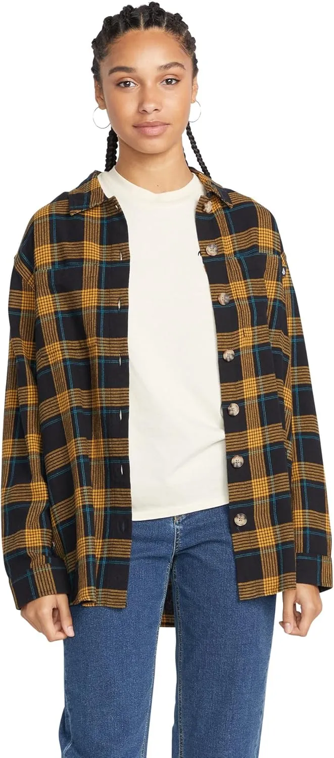 Volcom Women's Oversize Me Long Sleeve Flannel