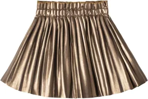 WELAKEN Pu Leather Skirts for Girls Kids & Teen & Toddler & Women Faux Leather Pleated Skirts