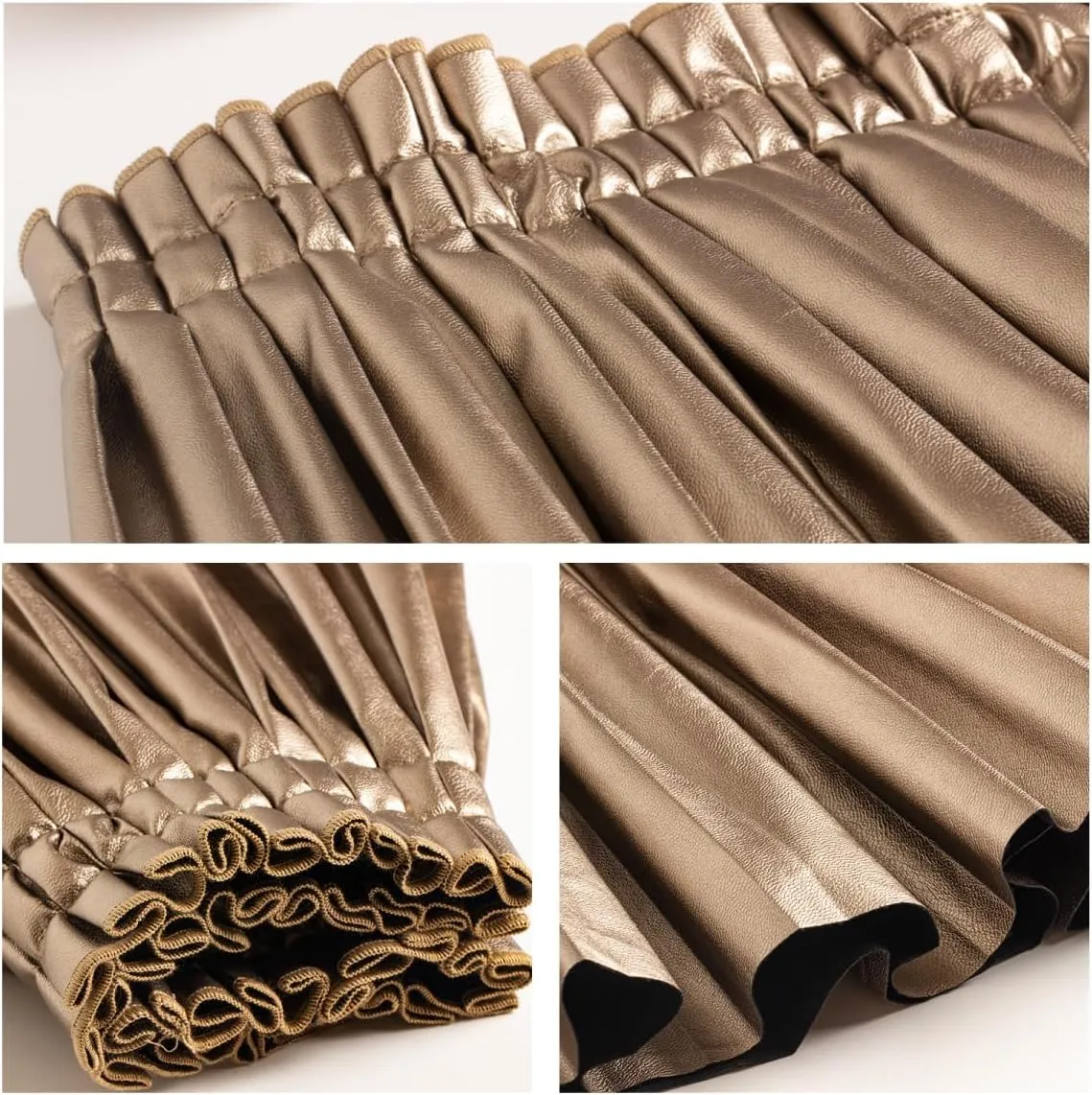 WELAKEN Pu Leather Skirts for Girls Kids & Teen & Toddler & Women Faux Leather Pleated Skirts
