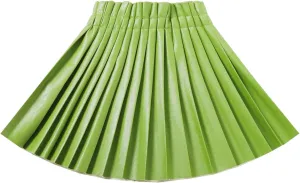 WELAKEN Pu Leather Skirts for Girls Kids & Teen & Toddler & Women Faux Leather Pleated Skirts