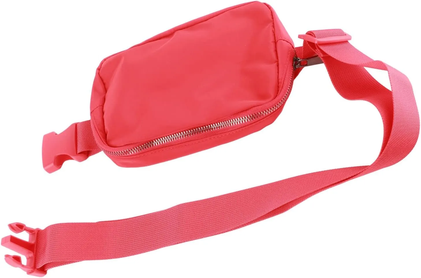 Women Fanny Pack Adjustable Belt Waist Bag Tear Hiking Fashionable Nylon (Red)