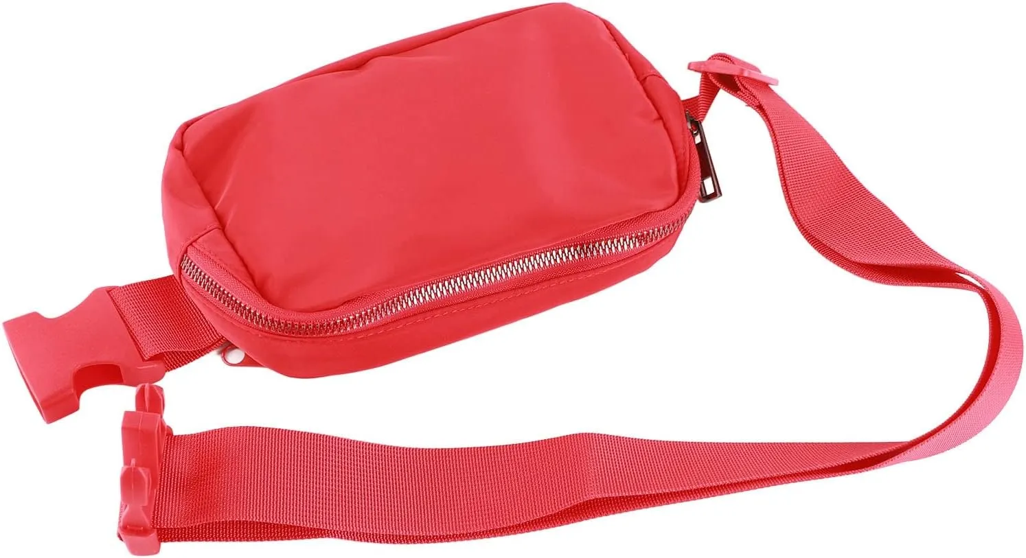 Women Fanny Pack Adjustable Belt Waist Bag Tear Hiking Fashionable Nylon (Red)