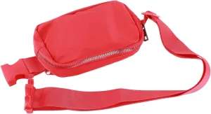 Women Fanny Pack Adjustable Belt Waist Bag Tear Hiking Fashionable Nylon (Red)