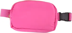 Women Fanny Pack Adjustable Belt Waist Bag Tear Hiking Fashionable Nylon (Rose Red)