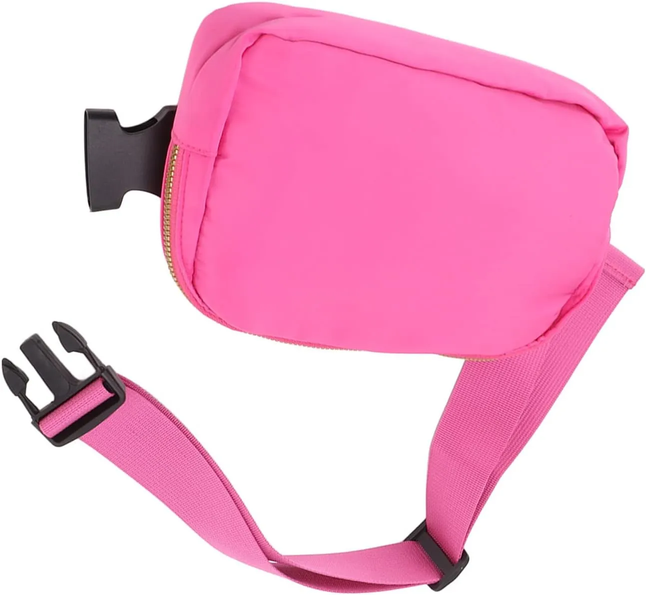 Women Fanny Pack Adjustable Belt Waist Bag Tear Hiking Fashionable Nylon (Rose Red)