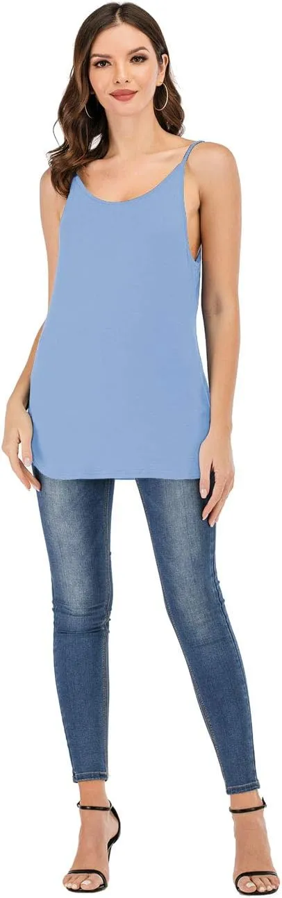 Women's Cute Criss Cross Back Tank Tops Loose Hollow Out Camisole Shirt