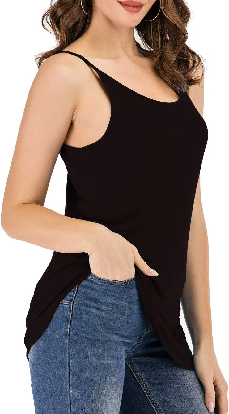 Women's Cute Criss Cross Back Tank Tops Loose Hollow Out Camisole Shirt