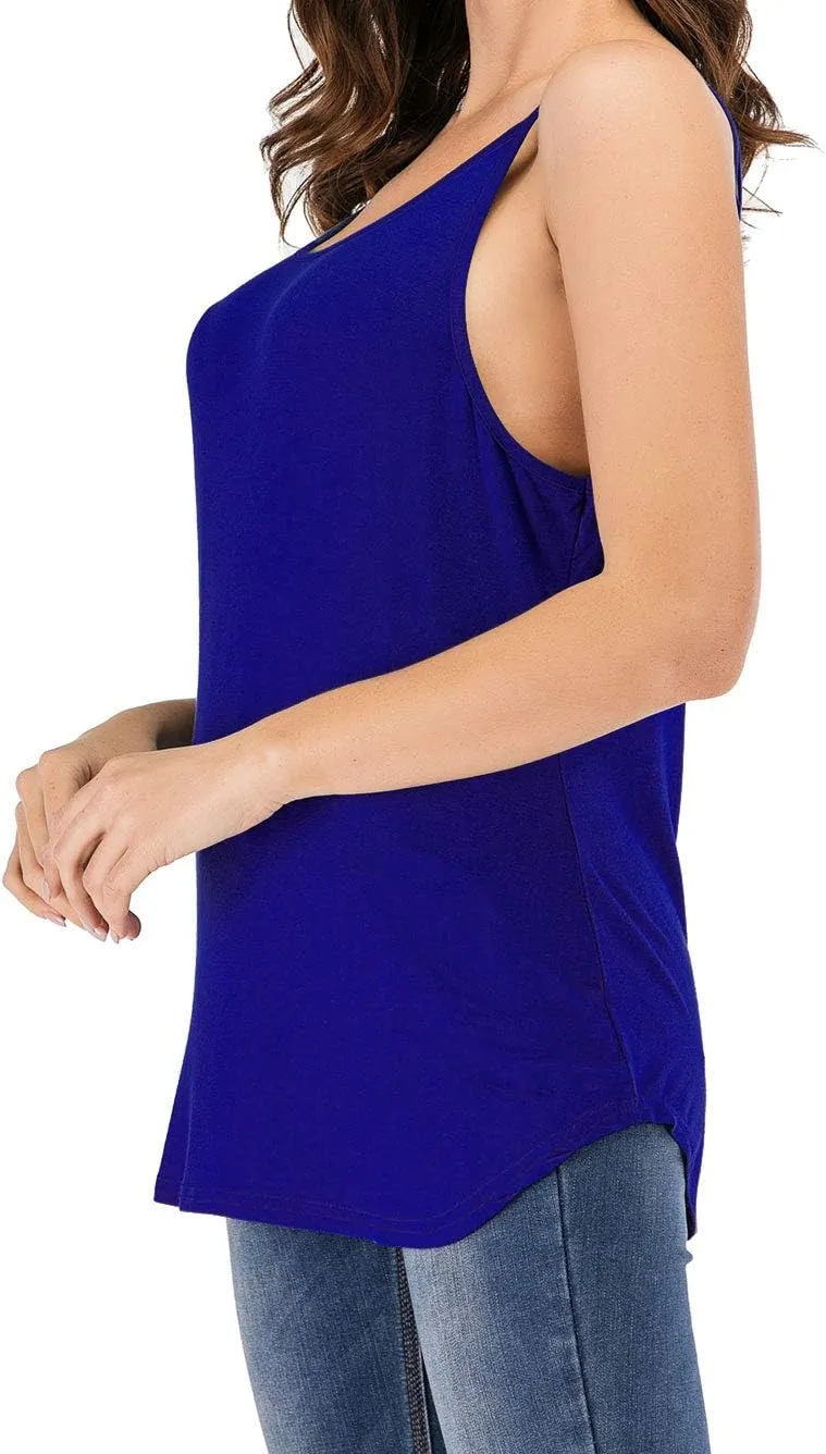 Women's Cute Criss Cross Back Tank Tops Loose Hollow Out Camisole Shirt