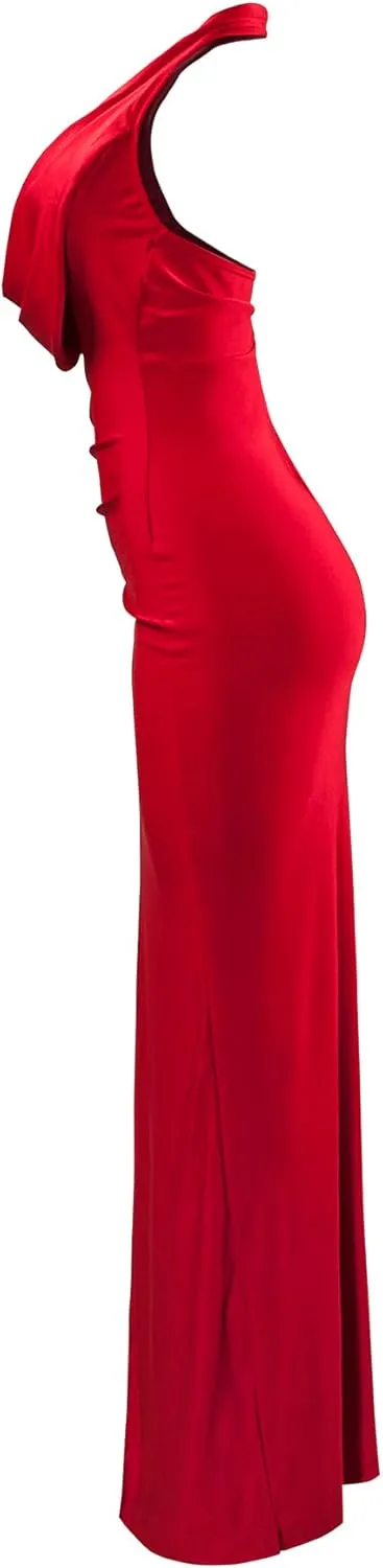 Women's Fashionable and Sexy deep V-Neck Hanging Backless Temperament Split Buttocks Wrapped Dress