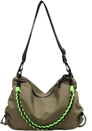 Women's Fashionable Nylon Crossbody Messenger Bag Large Hobo Bags Lightweight Shoulder Bag Purse