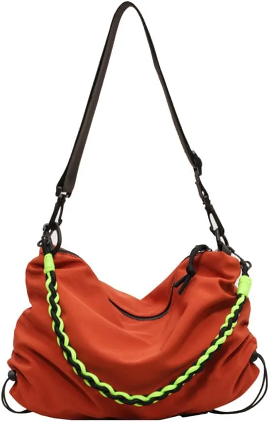 Women's Fashionable Nylon Crossbody Messenger Bag Large Hobo Bags Lightweight Shoulder Bag Purse