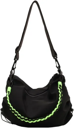 Women's Fashionable Nylon Crossbody Messenger Bag Large Hobo Bags Lightweight Shoulder Bag Purse