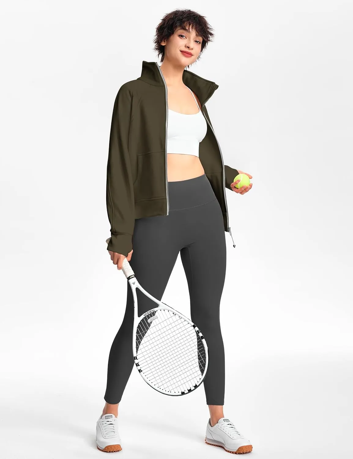Womens Fleece Lined Half Zip Pullover Cotton Winter Warm Scuba Sweatshirt for Women with Thumbhole Pocket