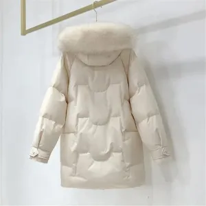 Women's Loose Mid-Length Down Parka Winter Cotton Padded Warm Coat