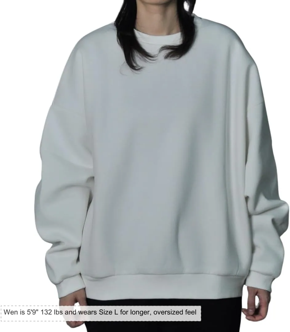 Womens Oversized Crewneck Sweatshirt Fleece Long Sleeve Hoodies Pullover