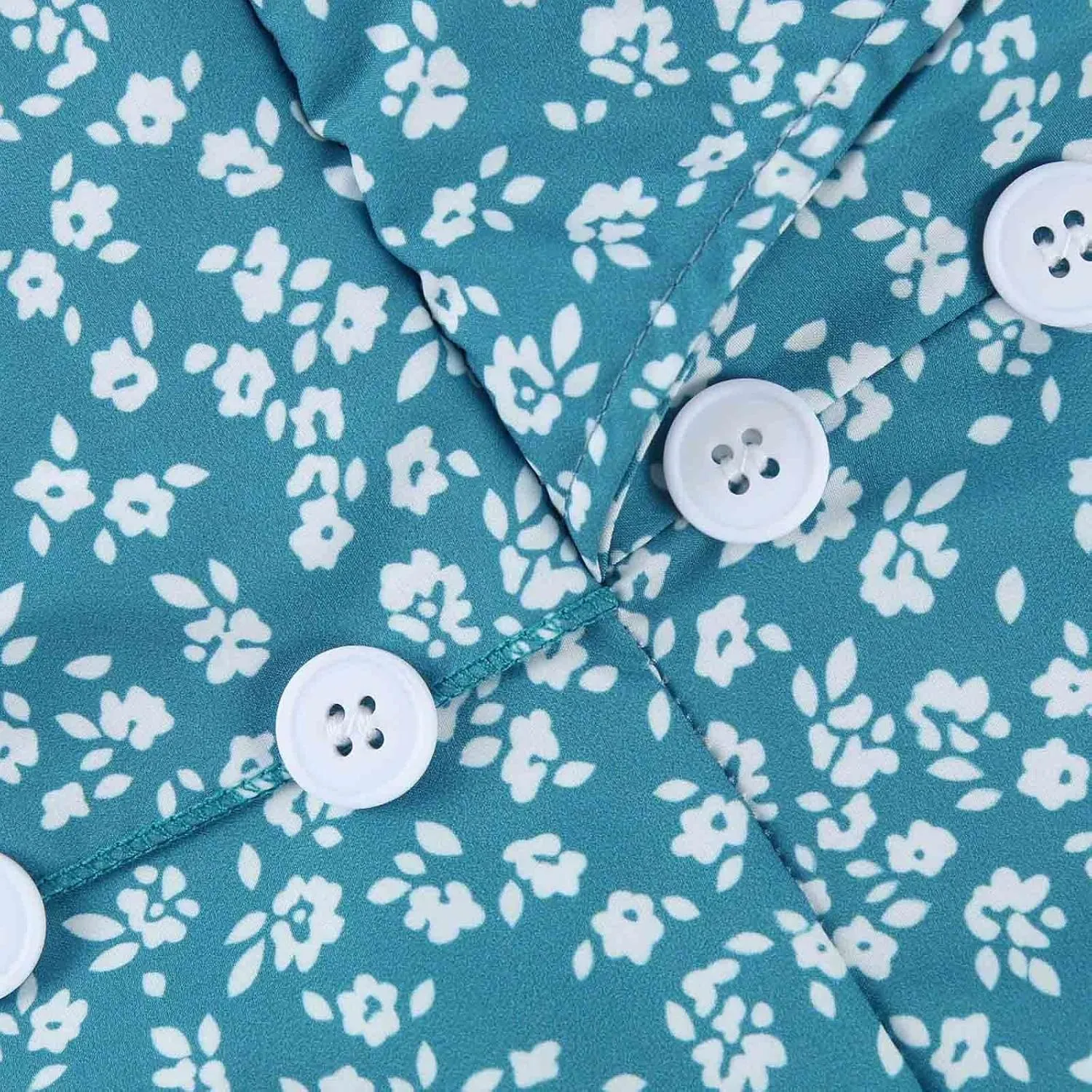 Women's Summer Dress Bohemianes Floral Printed Wrap A Line V Neck Flounce Sleeve Flowy Ruffle Midi Button Polka Dot Beach