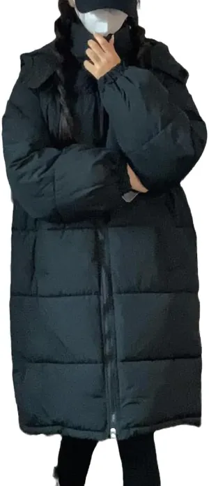 Women's Winter Jacket Overcoat Thick Down Cotton Padded Cold Coat Female Plus Size Loose Hooded Puffer Long Parkas
