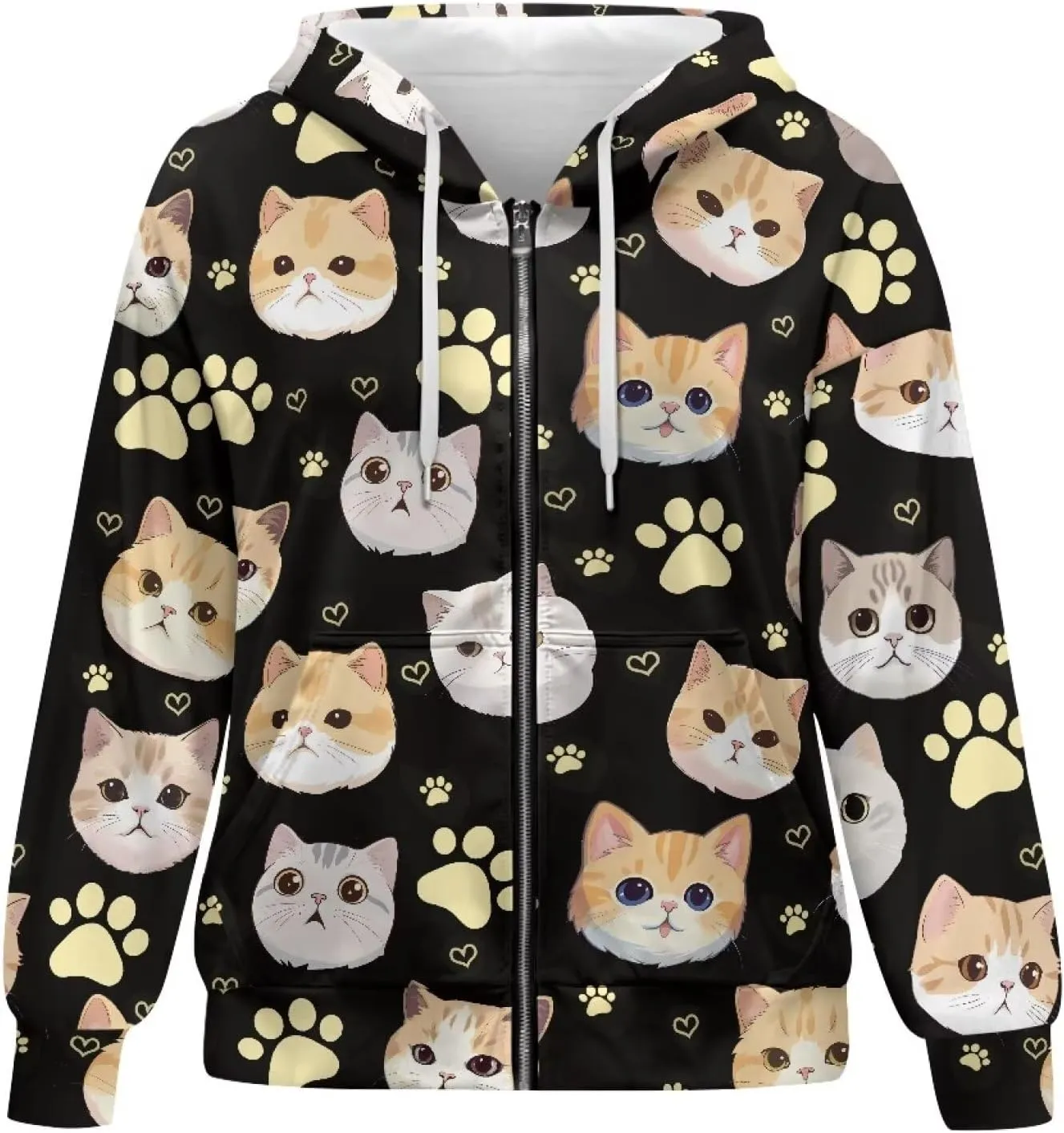 Womens Zip Up Hoodies Oversized Long Sleeve Sweatshirt Lightweight Fashion Y2K Hoodie Jacket with Pockets Size S-2XL