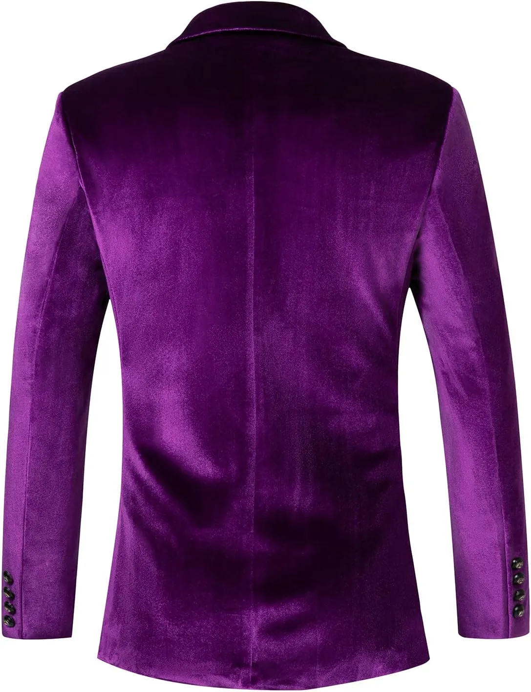 WZIKAI Mens Velvet Blazer One Button Slim Fit Solid Fashion Suit Jacket Sport Coat for Wedding Prom Dinner Party