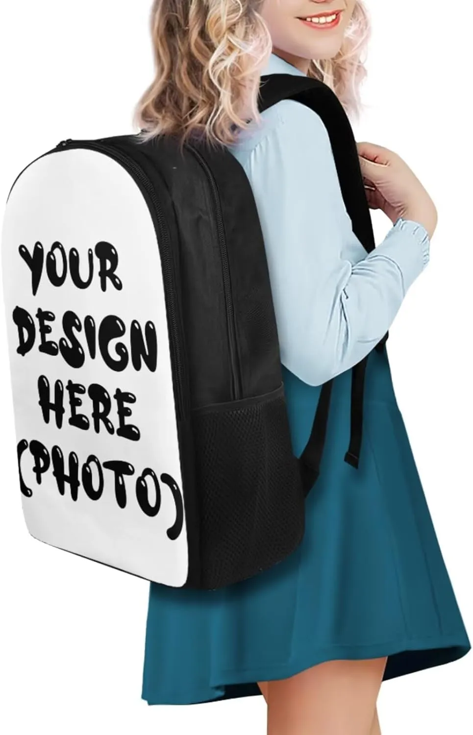 YEXIATODO Customized Backpack for Girls Kids Backpack with Lunch Box Water Bottle Pouch and Kawaii Pencil Case 4PCS Set Cute Bookbag with Compartments 17" School Bag for Elementary Girls