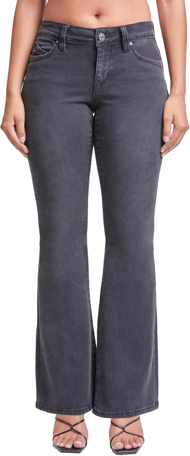 YMI Womens Sustainable Wannabettabutt Low Rise Wide Leg Jeans