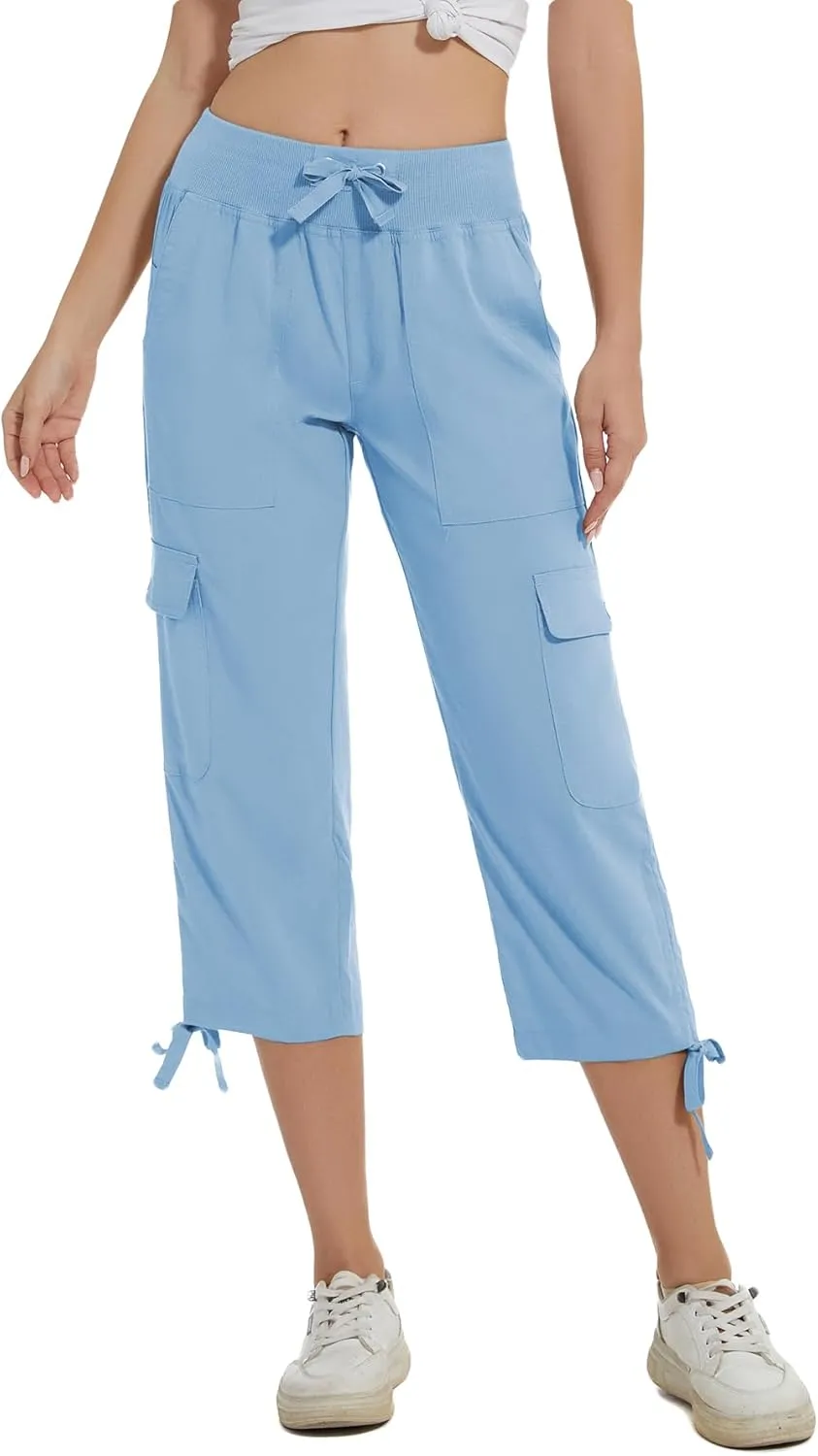 YuKaiChen Women's Capris Hiking Summer Pants Outdoor Athletic Casual with Pockets