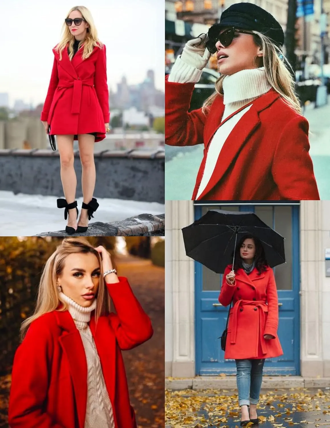 Zeagoo Women's Fashion Faux Fur Lapel Double-Breasted Thick Wool Trench Coat Winter Warm Jacket S-2XL